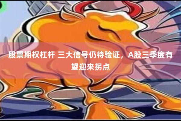 股票期权杠杆 三大信号仍待验证，A股三季度有望迎来拐点