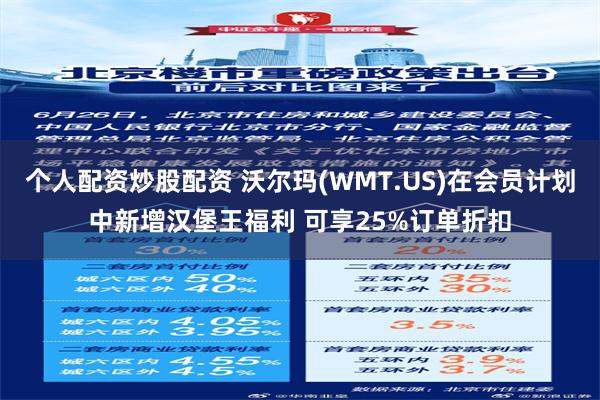 个人配资炒股配资 沃尔玛(WMT.US)在会员计划中新增汉堡王福利 可享25%订单折扣