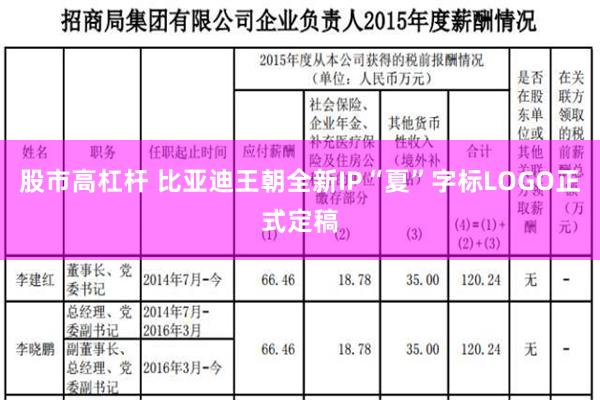 股市高杠杆 比亚迪王朝全新IP“夏”字标LOGO正式定稿