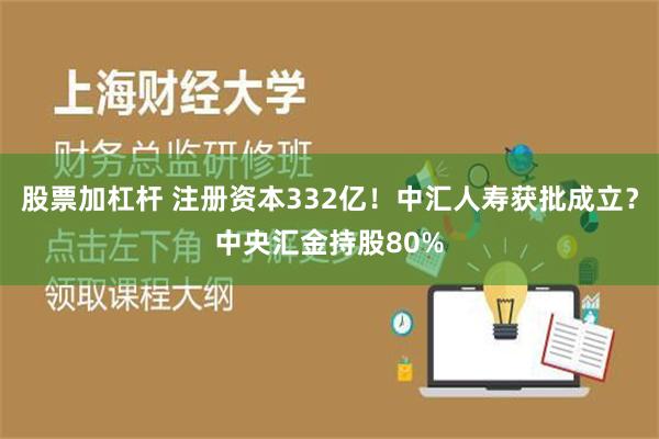 股票加杠杆 注册资本332亿！中汇人寿获批成立？中央汇金持股80%